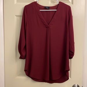 Burgundy tunic blouse